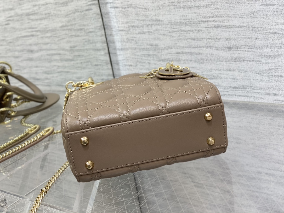 Mini Lady Dior Bag Khaki Cannage Lambskin